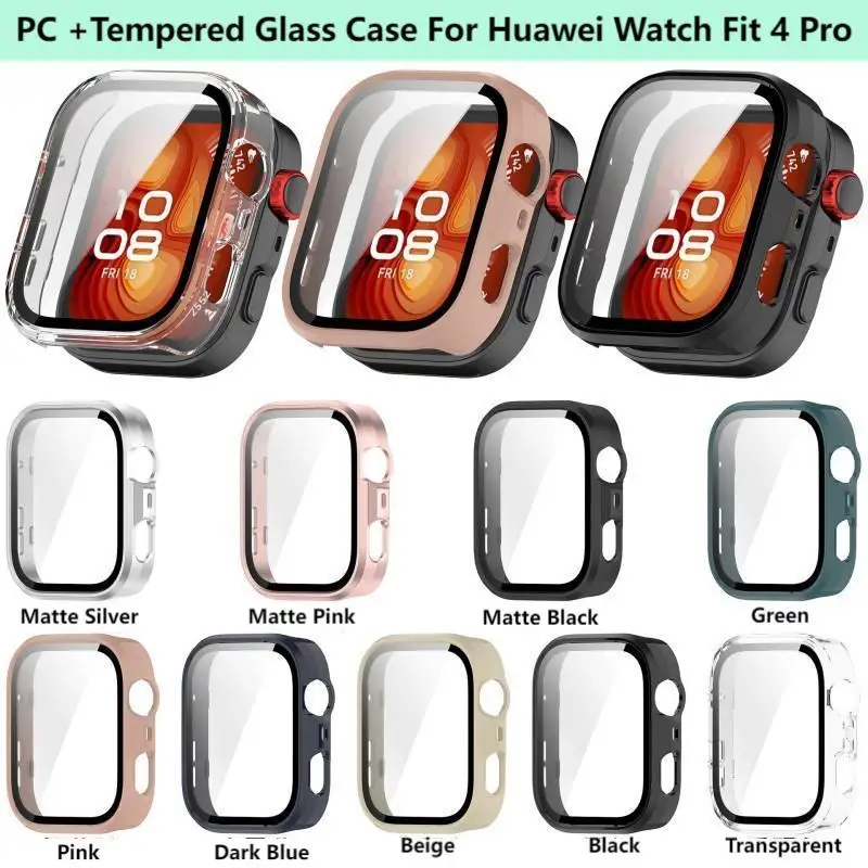 Glass Case for Huawei Watch Fit 4 /4 Pro Screen Protector Bumper  Frame for Huawei Watch Fit 4Pro Fit4 Cover Shell Accessories
