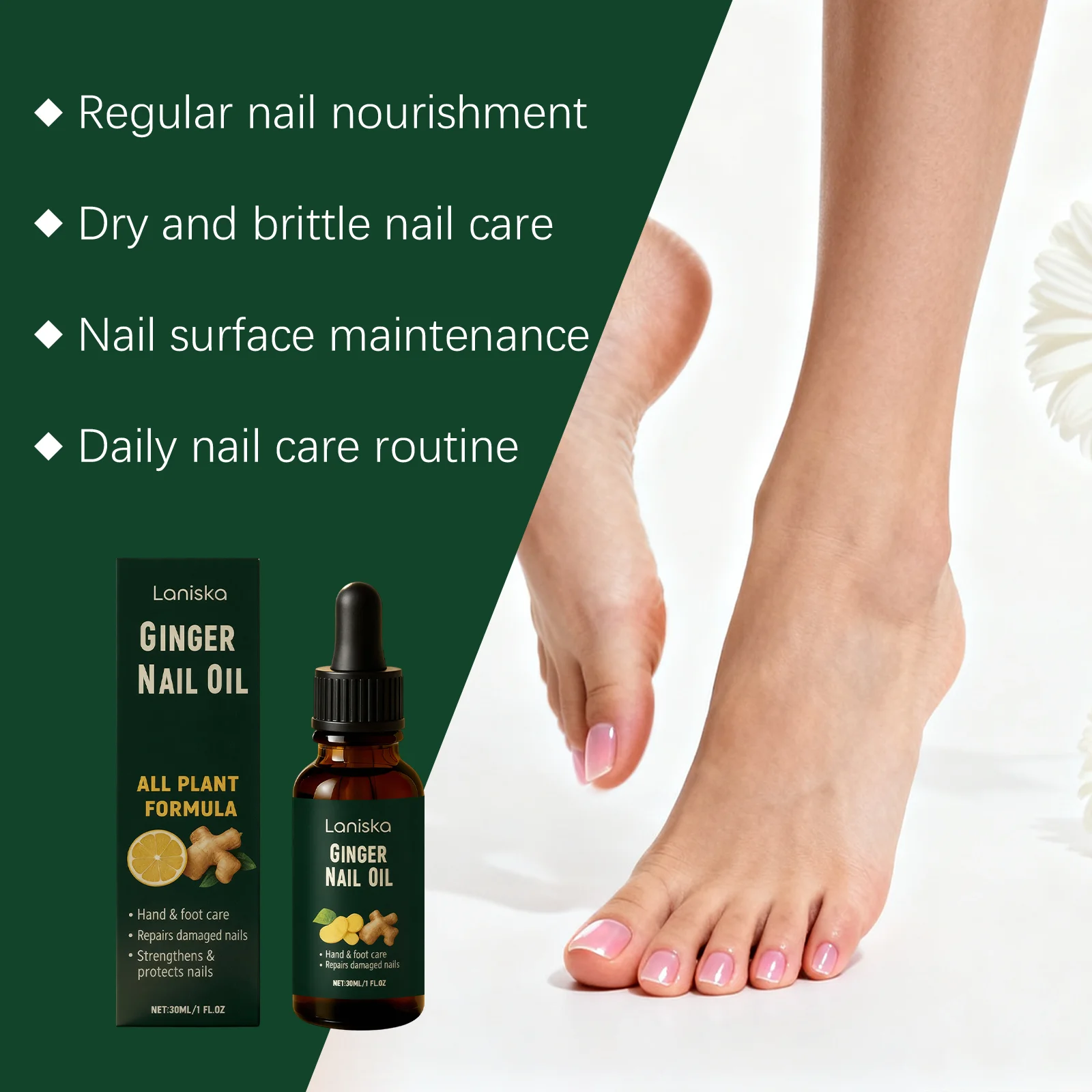 Ginger Nail Oil Fungus Treatment Repair Brittle Damaged Nails Anti Breakage Paronychia Onychomycosis Toe Nail Fungus Care Liquid