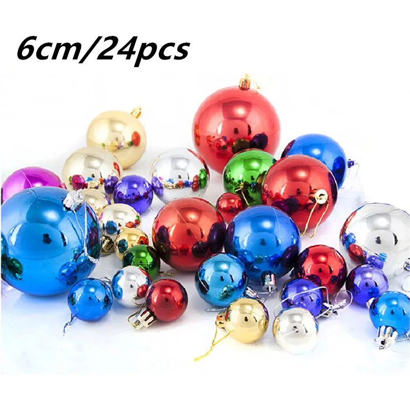 

24pcs 6cm christmas Balls Christmas Tree Ornaments Xmas Hanging Balls Tree Pendants Home Party Decor 2025 New Year Gift Noel Nav