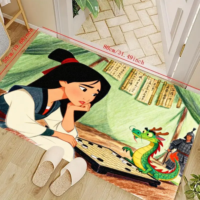 

1 шт. Disney Мулан Мушу мультфильм аниме напольный коврик 50x80 см/19,68x31,49 дюйма, нескользящий моющийся коврик для детской комнаты, гостиной, B