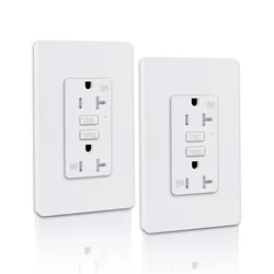 15/20Amp Power Outlet White GFCI Receptacle With LED Indicator Wall Plates for Home Kitchen Office Decoration Power Strip Socket