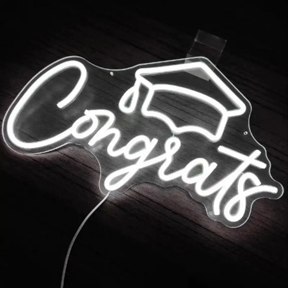 Insegna al neon per laurea Lampada per insegna al neon a LED alimentata tramite USB con luminosità regolabile Senza sfarfallio Parabiti per laureati