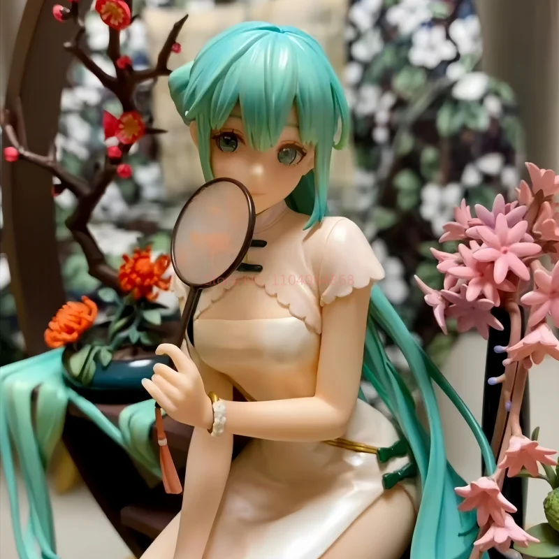 Hatsune Miku Anime Figure, Estátua da Alfândega Antiga, Estatueta em PVC, Modelo Colecionável, Presentes de Natal, Cheongsam, 25cm