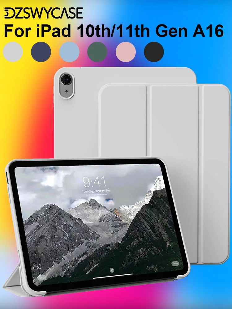 Case voor iPad 11e (A16) 11 inch 2025/10e generatie 10,9 inch 2022, ondersteuning Auto Wake/Sleep, driebladige standaardcover, met zachte TPU-achterkant - afbeelding 2