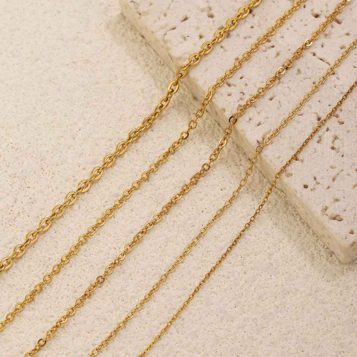 2Meters No Fade Stainless Steel Chains for Jewelry Making DIY Necklace Bracelet Accessories Gold Chain Lips Beads Beaded Chain view 2
