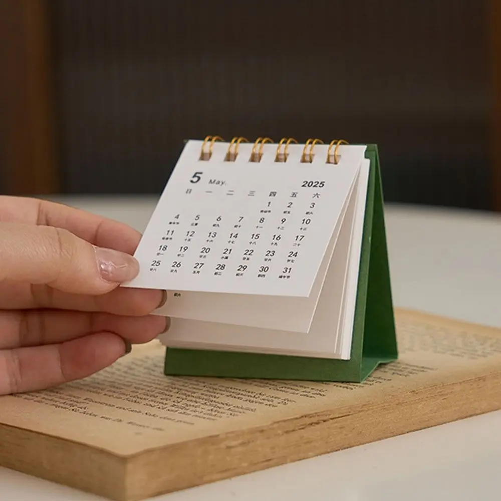 Simple Coil 2026 Desk Calendar Portable Desktop Decoration Mini Calendar Schedule Planner Gifts