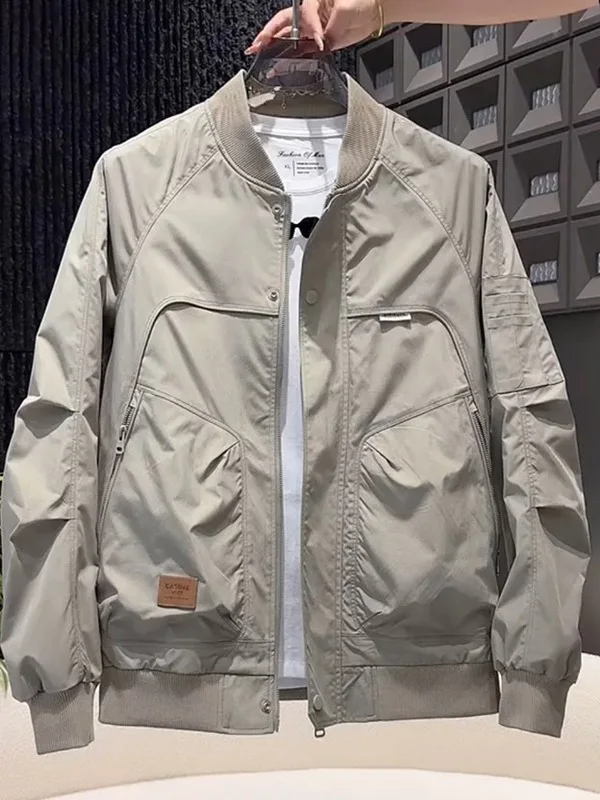 

Мужская осенне-зимняя бейсбольная куртка, повседневная уличная модная ветрозащитная рабочая одежда, пальто, универсальное пальто для отдыха, городское пальто на молнии C...