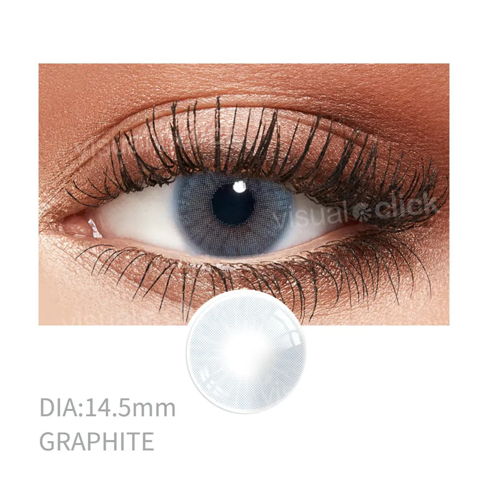 Visual Click Natural Eye Color Lens Queen Gray Colored Contact Lenses Ochre Color Contacts For Eyes Cosmetic Lenses Eye Contacts
