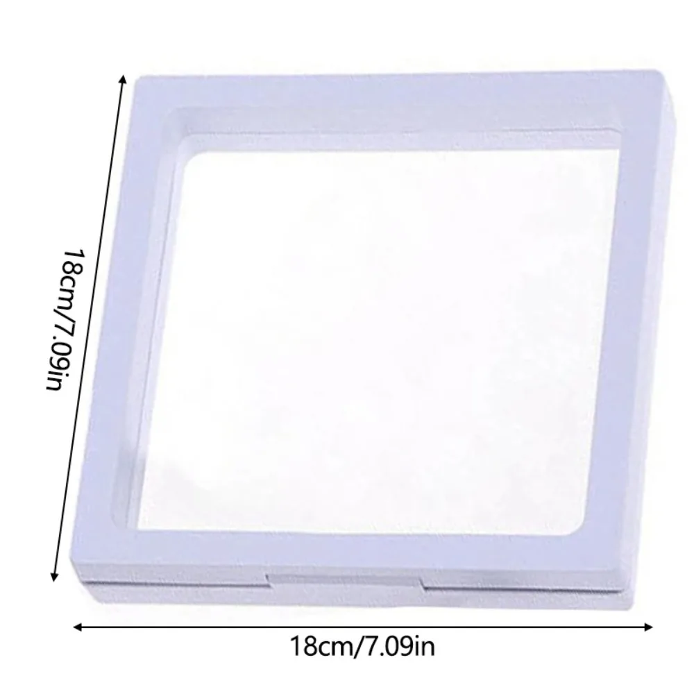 Plastic Transparent Square Frame Storage Box 14x14cm