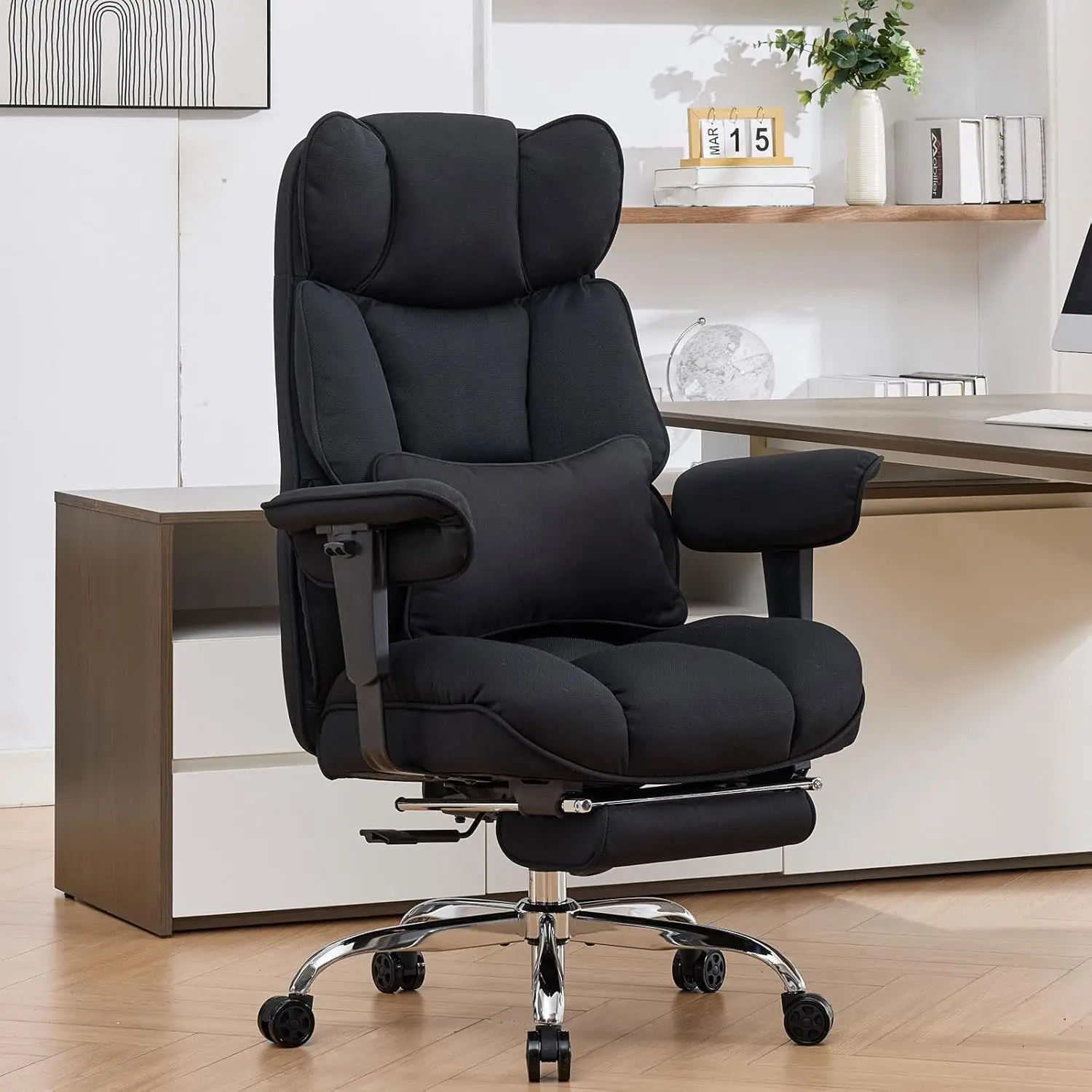 

Big and Tall Office Chair with Footrest - Breathable Mesh Executive Chair, Heavy Duty Computer Desk Chair for Home Office