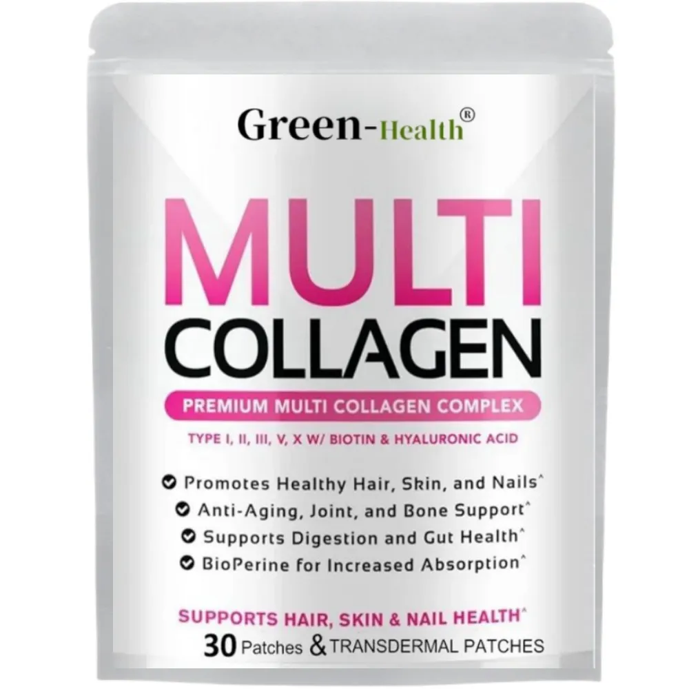 

30 Patches Multi Collagen Plus Transdermal Patches With Biotin, Vitamin C For Women & Men Hair Growth Support Skin