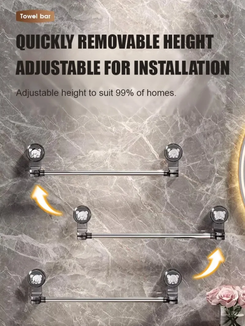 Выдвижной вешалка для полотенец на присоске, органайзер для ванной комнаты, вращающаяся угловая стойка