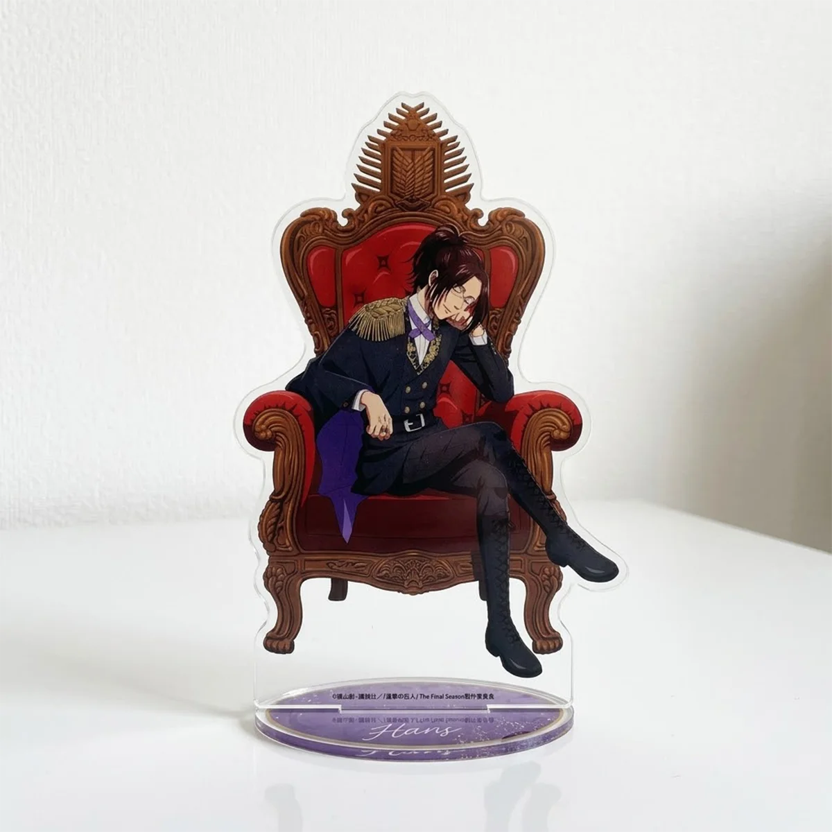 Anime Attack On Titan 15Cm Throne Acrylic Figure Stand Set, Eren Yeager, Halloween Gift, Desk Display Collectible Keychain