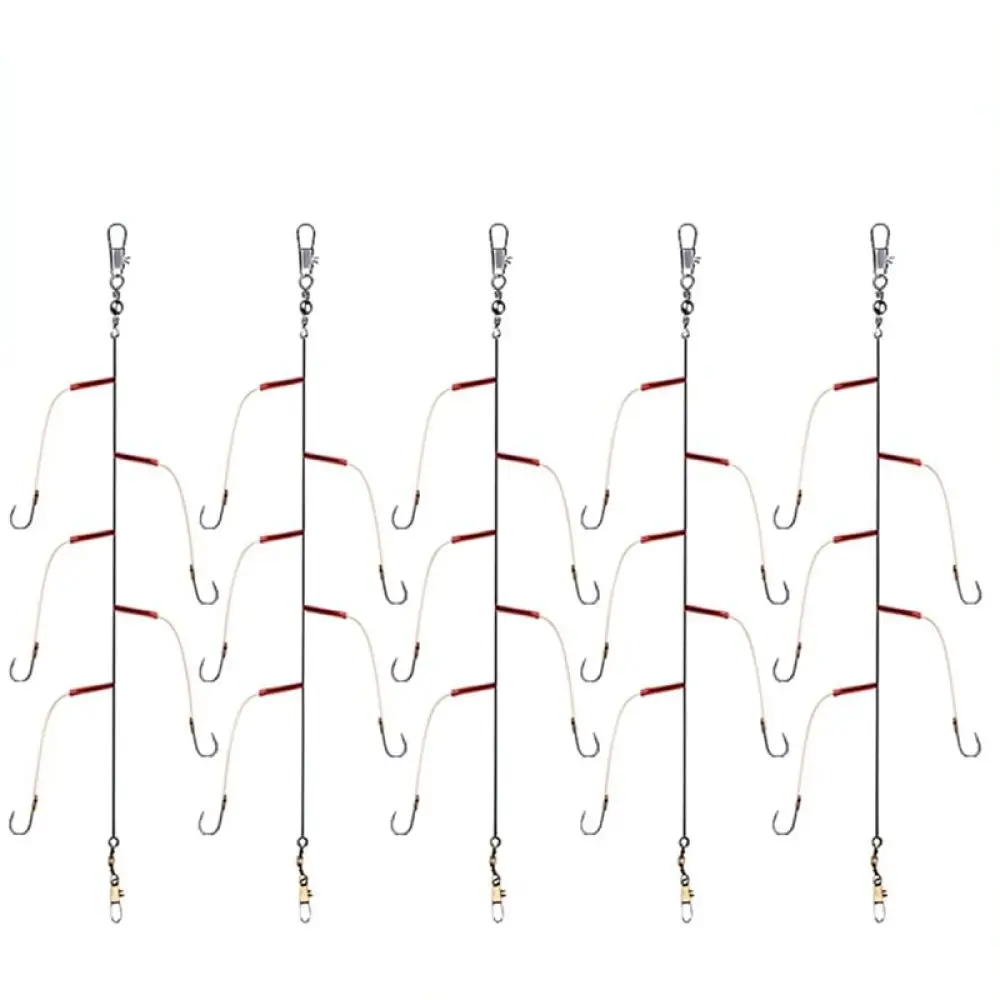 Durable Sabiki Leader Set Pre Tied Hooks For Juqiwang Bass Perch Fishing Equipment Efficient Anti Tangle Tackle Gear