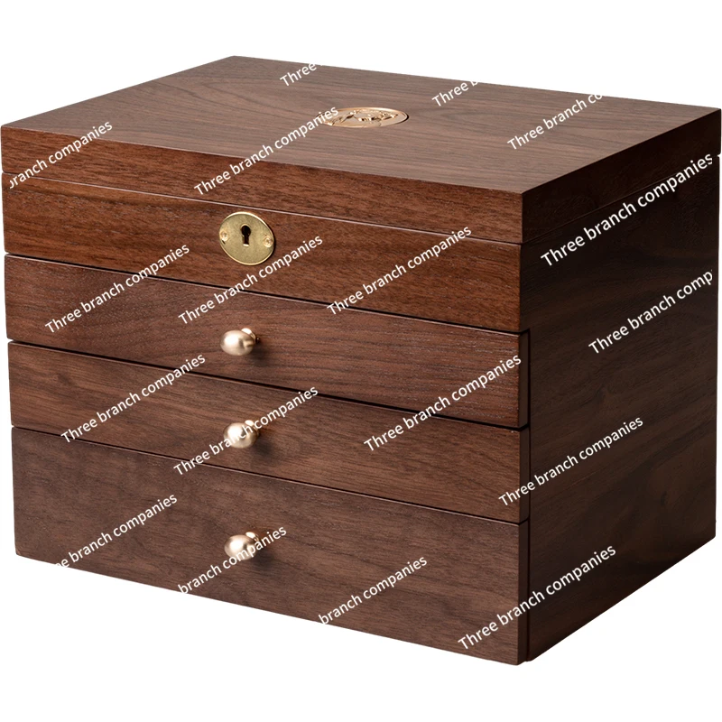 Jewelry box storage box high-end exquisite solid wood wedding gift jewelry earrings necklace large capacity