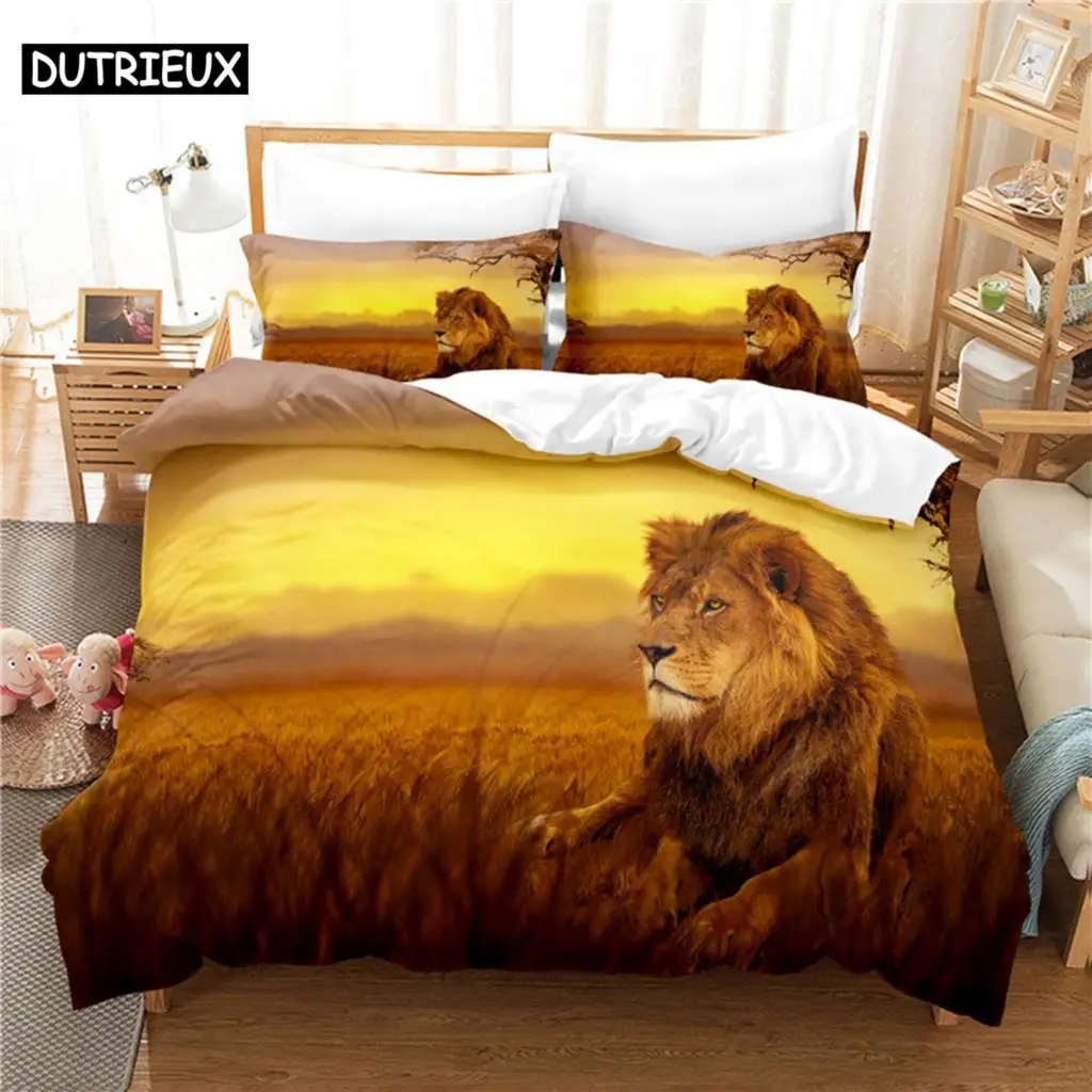 

Lion Bedding Set Duvet Cover Set 3d Bedding Digital Printing Bed Linen Queen Size Bedding Set Fashion Design