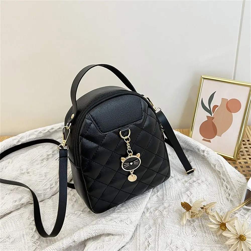 Fashion Small Backpack Women Girls Shoulder Bags Grids PU Leather Bag Mini School Bags Casual Rucksack