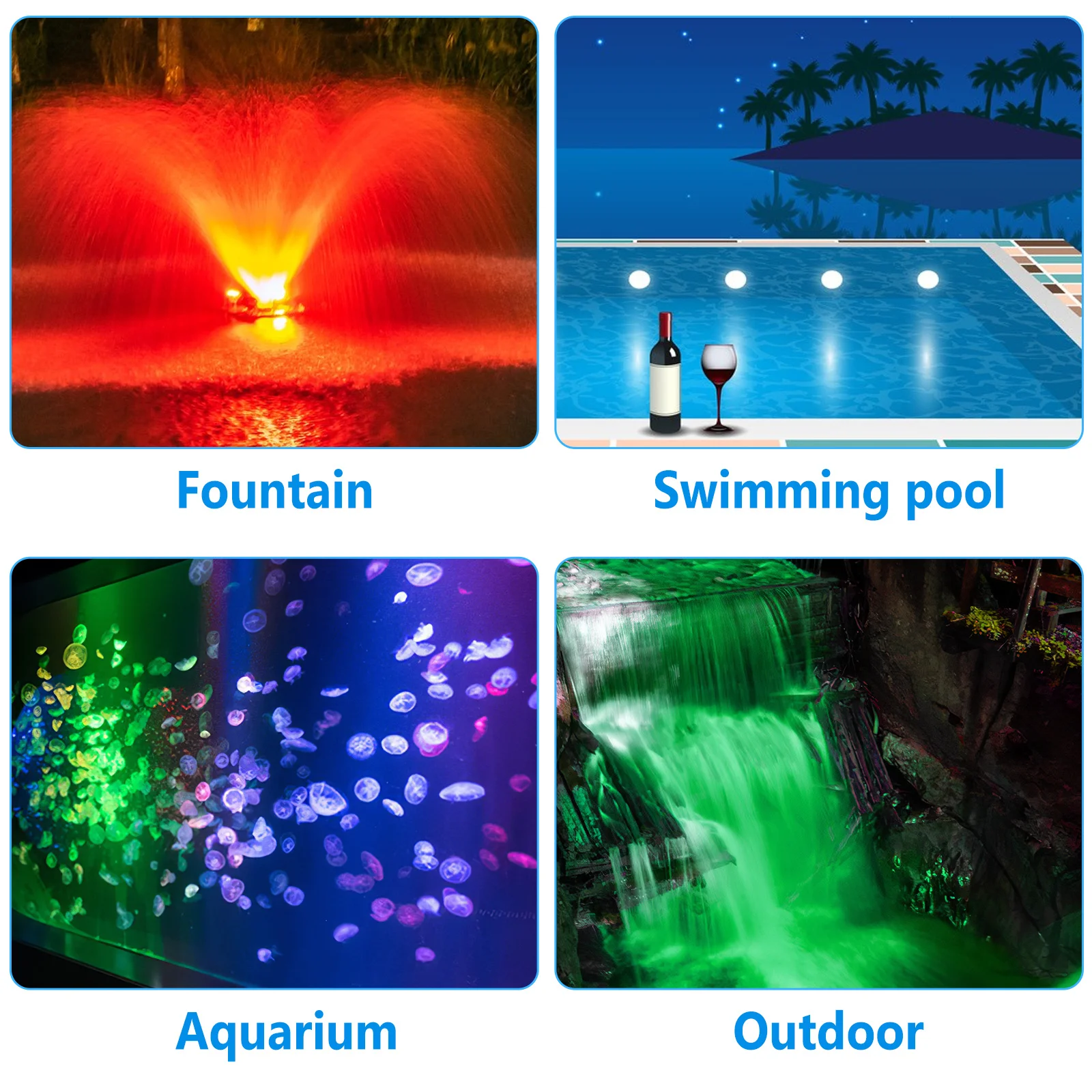 

Solar Pond Light Submersible LED Fast Charging Waterproof Colorful Fountain Lights Garden Pool Yard Lighting Solar Pond Lights