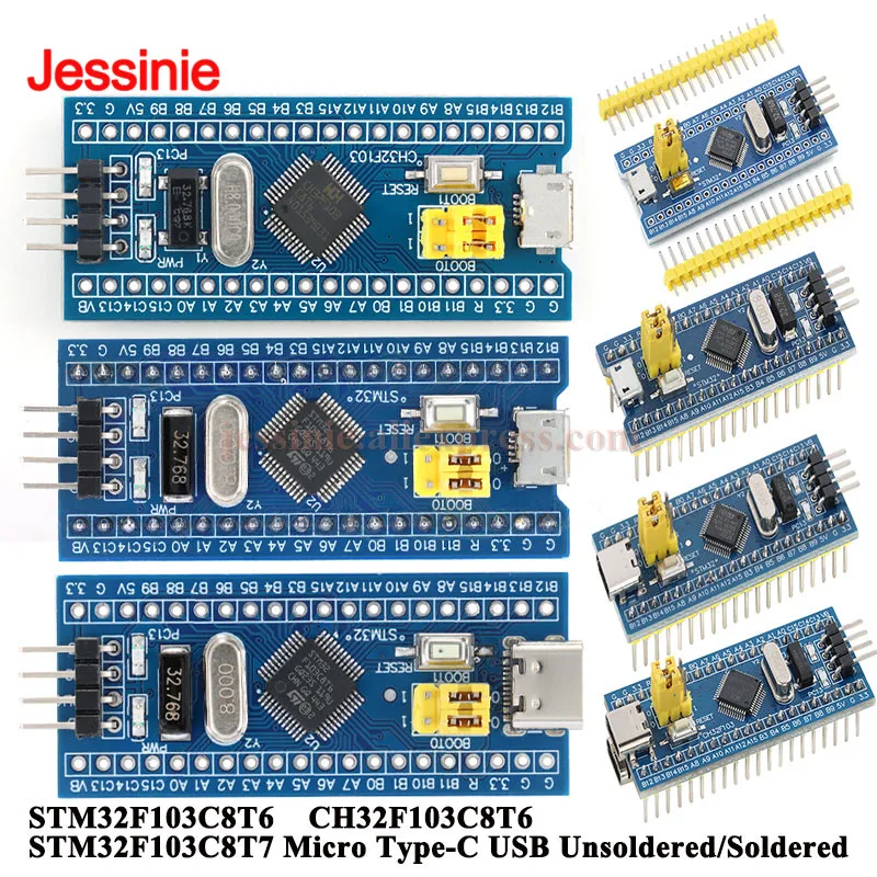5pcs/1pc STM32F103C8T6 STM32F103C8T7 CH32F103C8T6 Micro TYPE-C USB System ARM 32 Bit MCU Core Development Board Learning Module