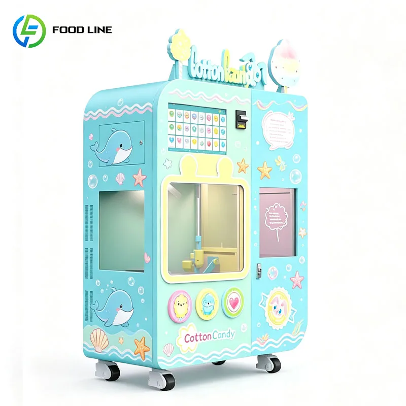 Automatic Cotton Candy Vending Machine Smart Candy Maker Machine For Shopping Mall Store Customized
