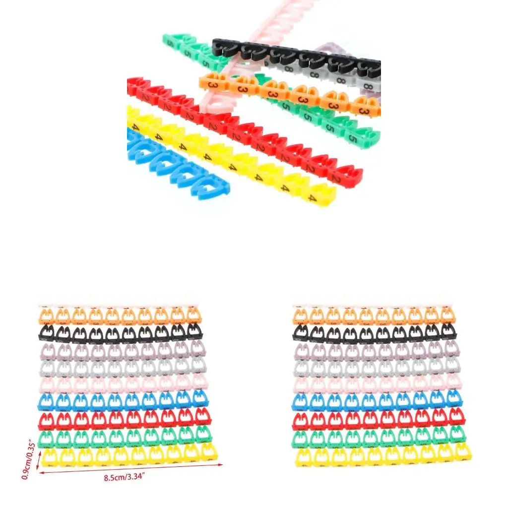 100pcs/lot Label Mark for RJ45 RJ11 RJ12 Color Numeric Cable Distinguish