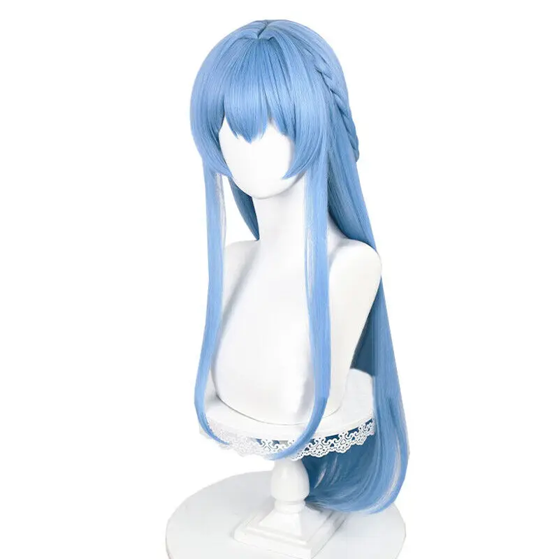 Nikke The Goddess Of Victory Helen Cosplay Wigs 85cm Long Blue Synthetic Hair