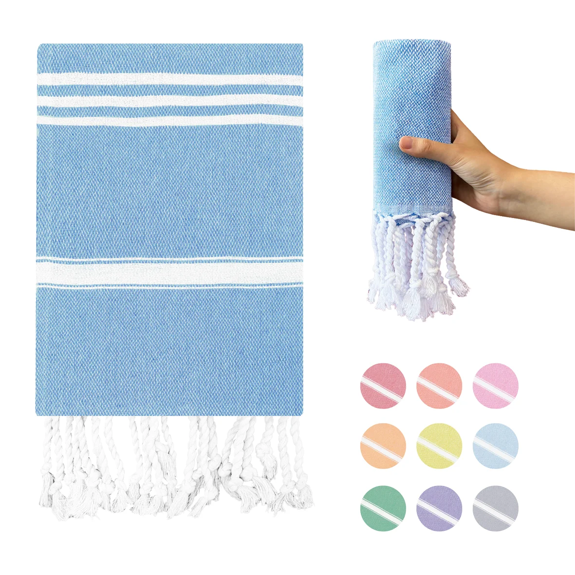 1pc Multicolor Stripe Towel Home Essential Tea Towel Practic