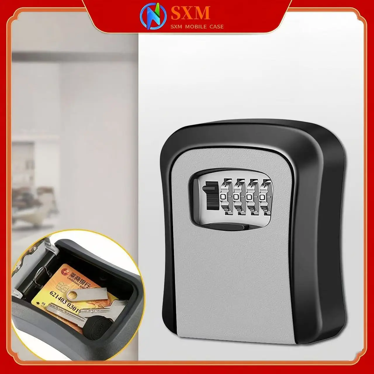

Password key box, password lock, decoration key password box, door anti-theft, free installation, put household box