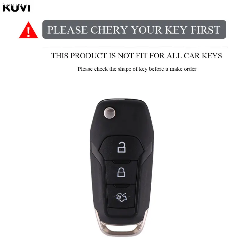 For Ford Figo 2017 Mondeo 5 Ecosport Puma 2020 Fiesta Mk8 Everest Ranger 3 Button TPU Car Remote Key Case Cover Shell Keychain