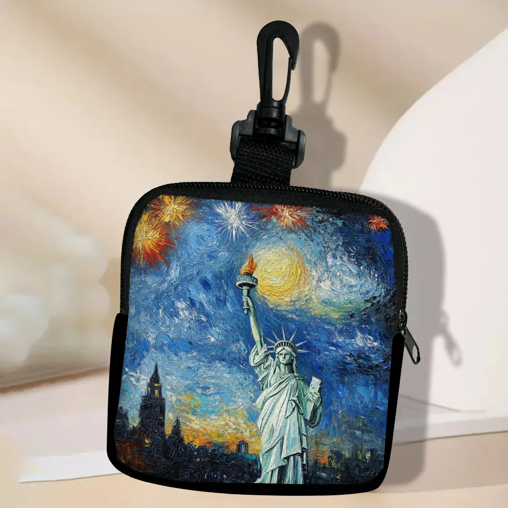 

Van Gogh Women Coin Purse Keychain Zipper Small Wallets Women Girls Pouch Girls Mini Bag Key Wallet 5.23