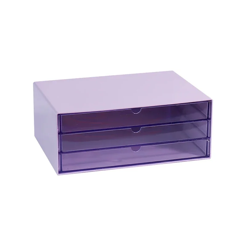 

office storage Morandi A4 paper organizer file cabinet student dormitory third floor drawer acrylic storage box desk organizer