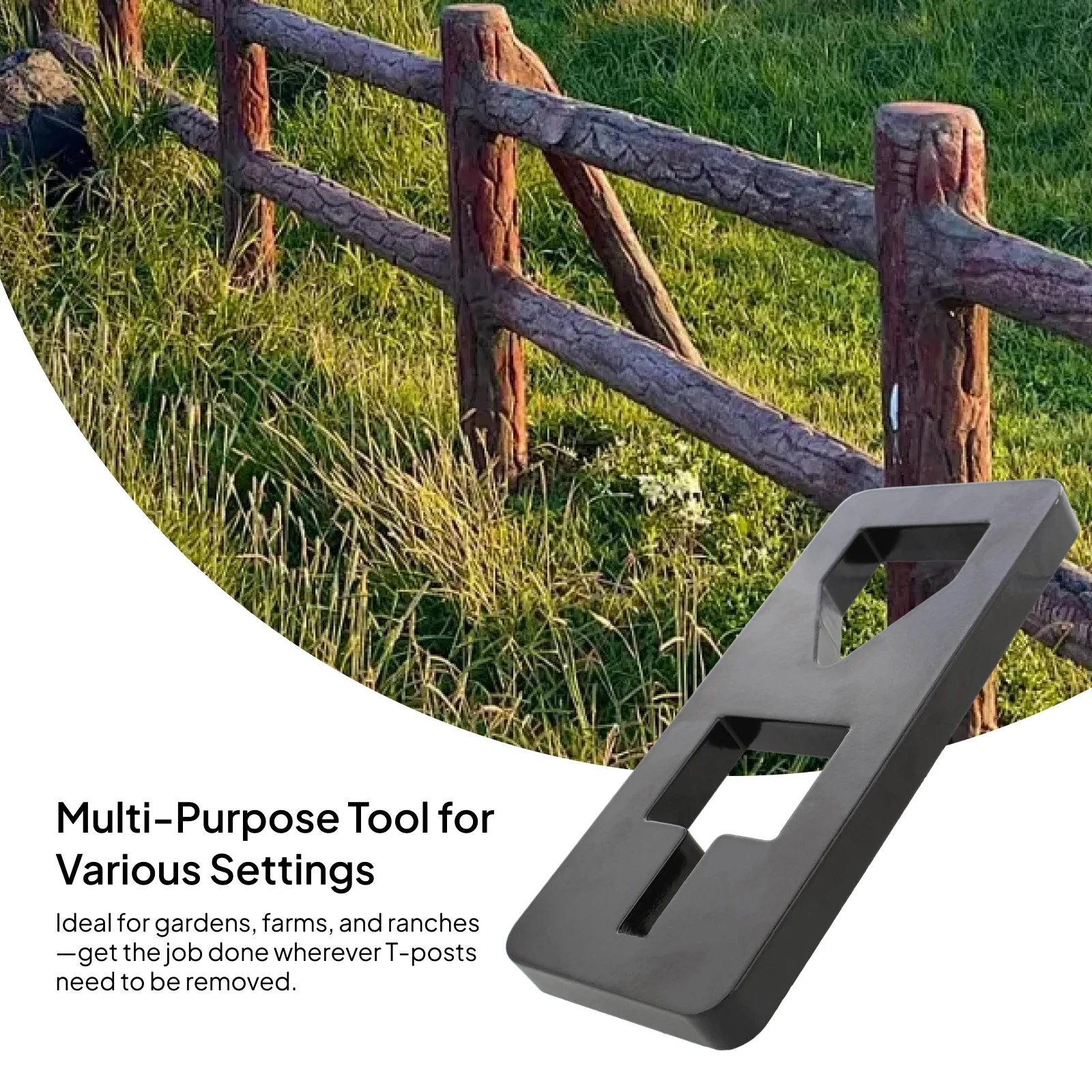 

T Post Puller Plate Pull Out from Ground Farm Garden Handyman Jack or S Hook Garden Equipment Sturdy Fencing Fence Post Puller