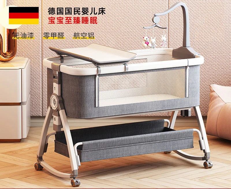 Crib removable portable cradle bed foldable multi-function bb bed newborn splicing queen bed