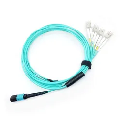 MPO-LC 8 Core Fiber Patch Cable, 40G/100G Optical Module, 10G OM3 Multimode Fiber, MPO-LC Connector