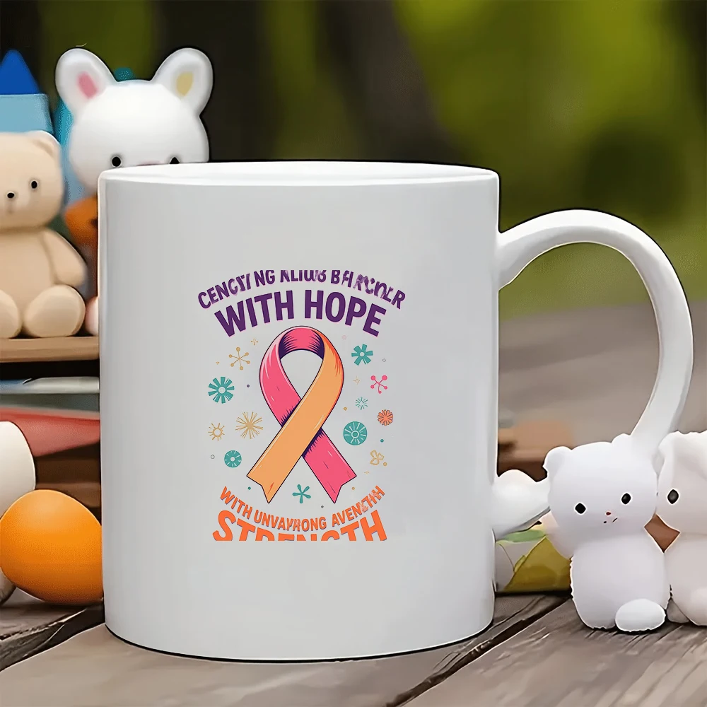 Kubek z różową wstążką w kształcie serca 11OZ, kubek dla dzieci, kubek świąteczny, praktyczny kubek do użytku domowego