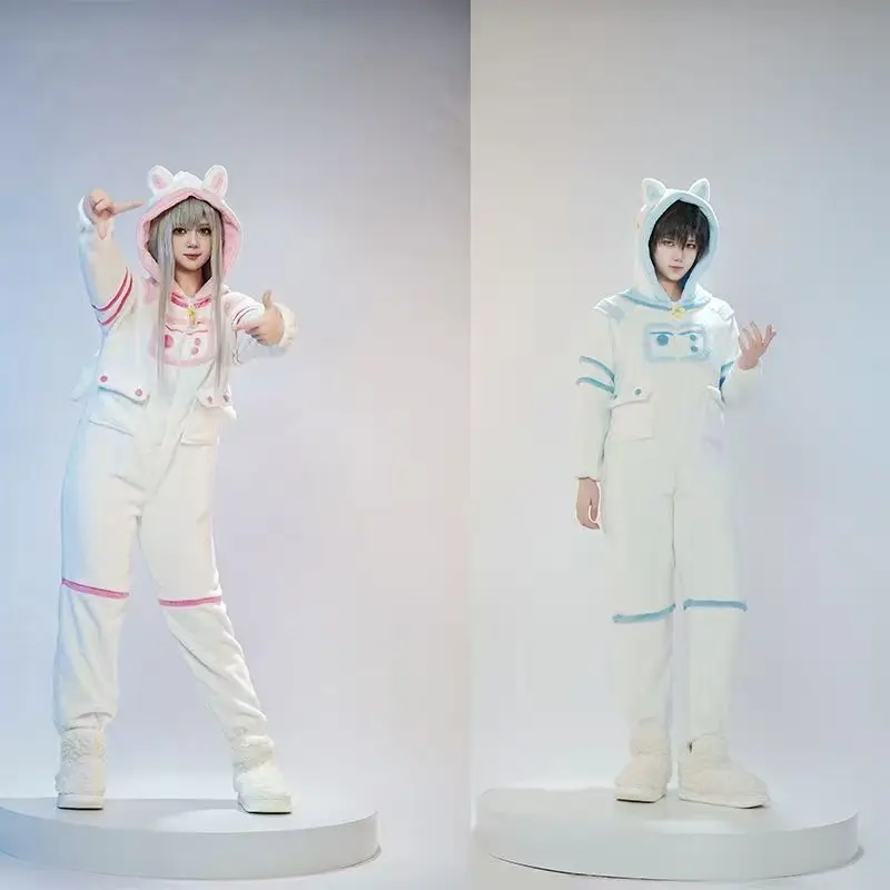 

Autumn Winter Game Love and Deepspace Cosplay Costume Space Dreamer Pajamas Jumpsuit Nightgown Blue Pink Nighty for Women Men