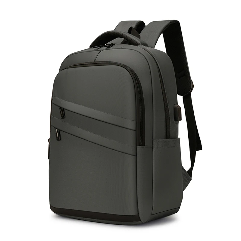 Mochila de negocios para hombre, bolsa de carga USB para ordenador portátil, 15,6 nailon, resistente al agua, gran capacidad