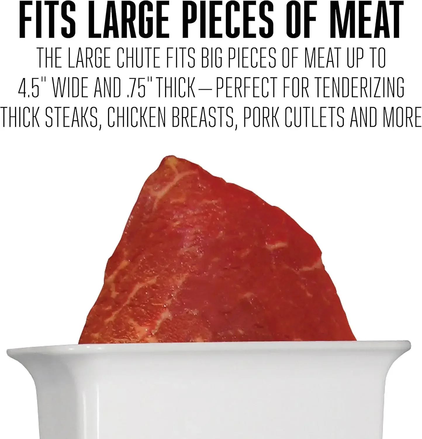 Meat Tenderizer Tool & Heavy Duty Cuber, Quick and Easy Manual Operation For Cuts Up To 4.5” Wide x .75” Thick, Durable Aluminum