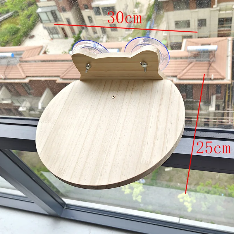 Punch-Free Suction Cup Solid Wood Cat Climbing Frame Wall-Mounted Sky Glass Window Table Hanging Cat Wall Cat Nest Hammock