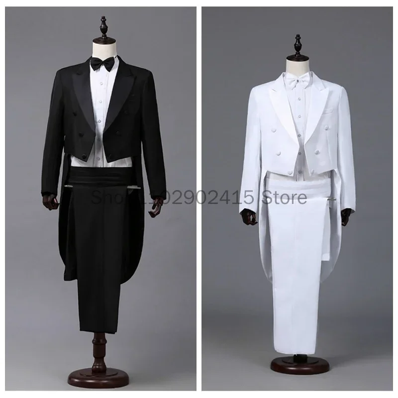 Men's Tuxedo Suits Set Classic Formal Tailcoat Tuxedo 2-Pcs Sets Men Fashion Party Wedding Prom Stage DJ Clothing Jacket+Pants