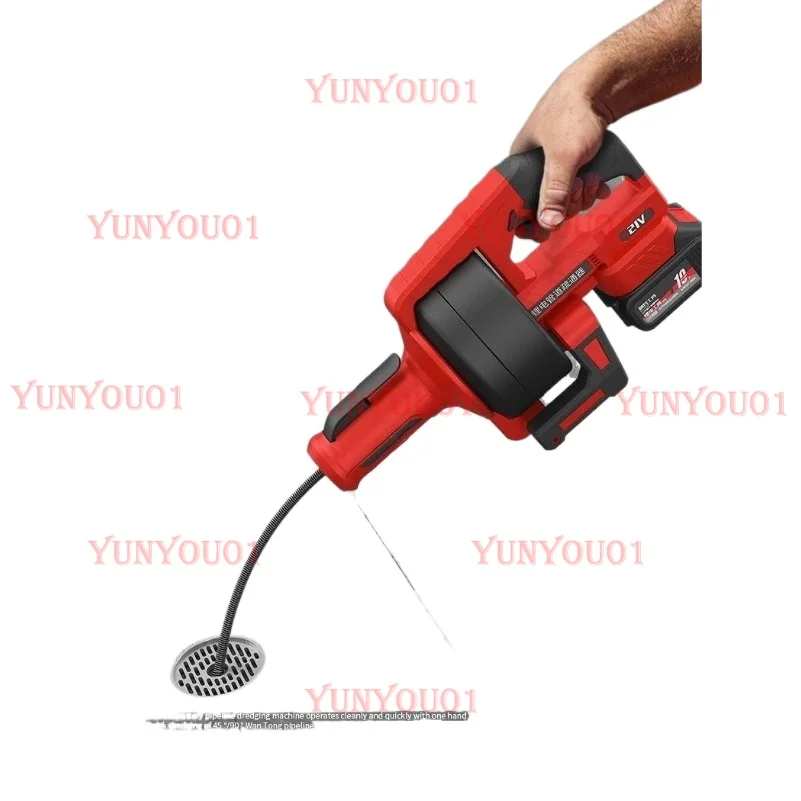 Lithium Battery Sewer Dredging Artifact Electric Pipe Dredging Special Tool Kitchen Toilet Toilet Blockage Dredging Machine