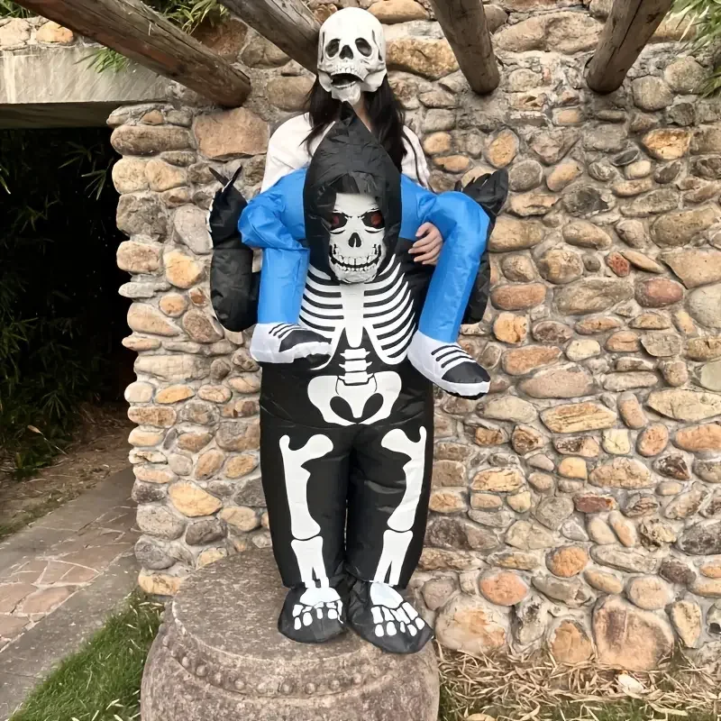 

Halloween Inflatable Skeleton Devil Skull Ghost Costume For Men Women Hip-hop, Halloween Christmas Role-playing Holiday Decor