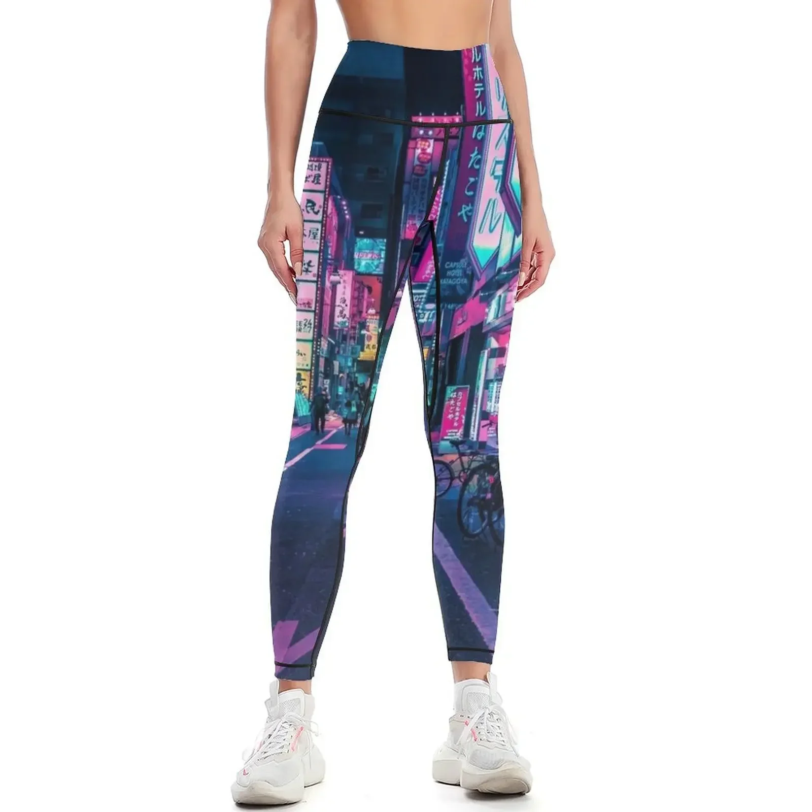 

Tokyo - A Neon Wonderland Leggings Jogger pants Sports female gym womans workout shorts Womens Leggings