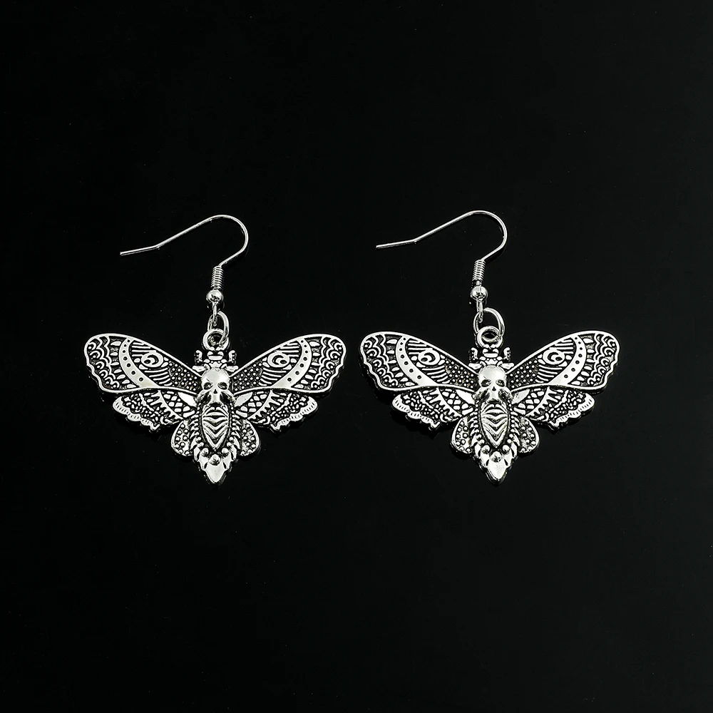 Gothic Moth Earrings Vintage Animal Pendant Drop Earrings Jewelry for Women Girl Party Trend Accessories