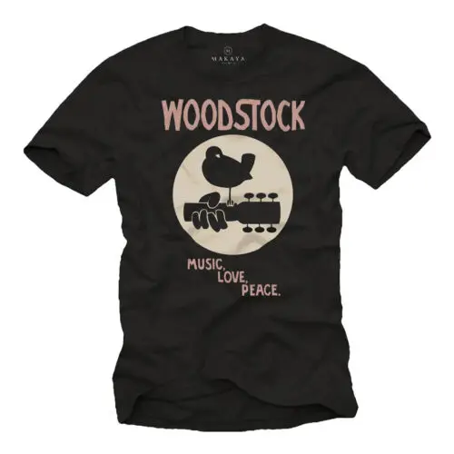 Футболка Woodstock Herren 60er 70er, музыка Geschenke, ретростиль, ретро