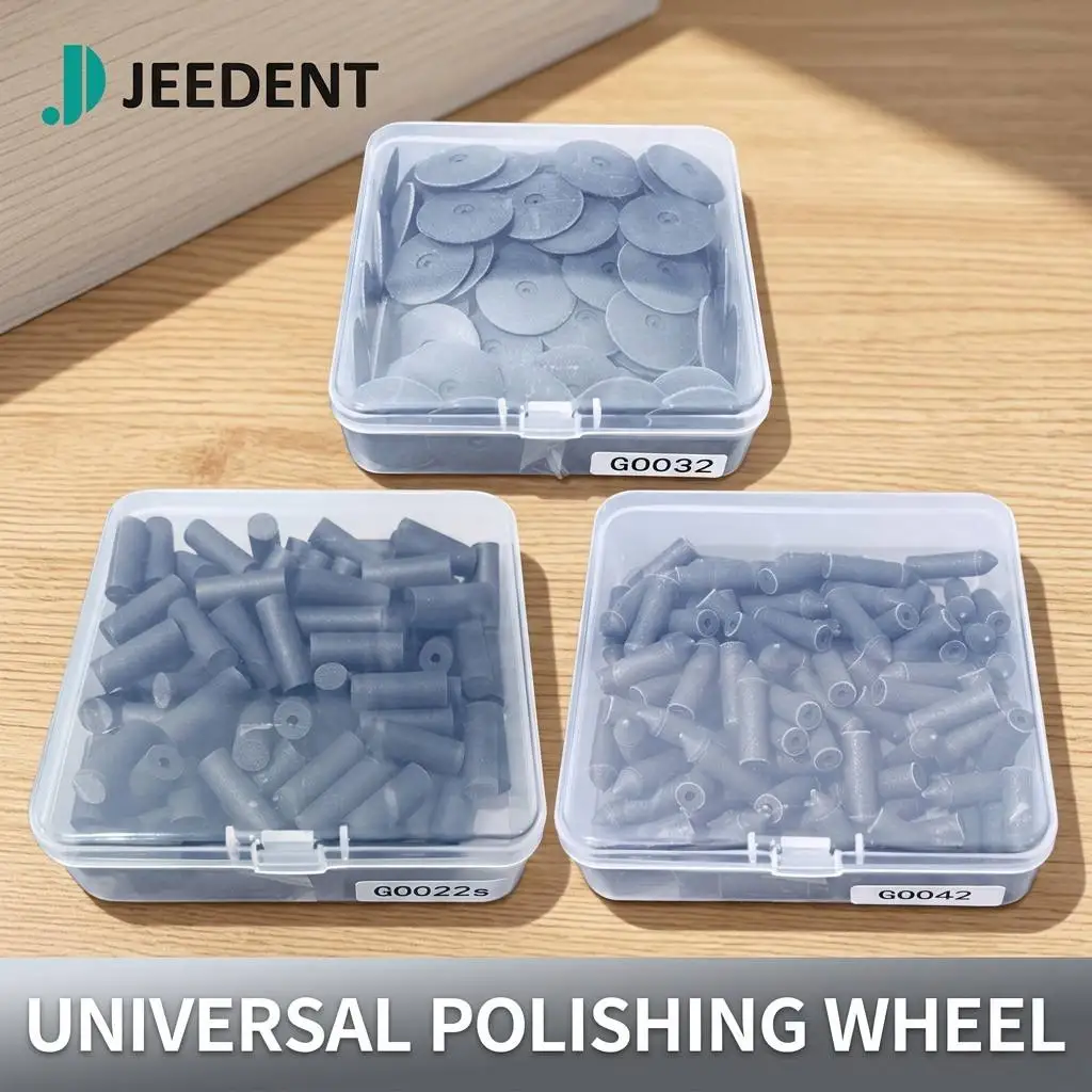 Universal Polishing Wheel 100pcs Dental Silicone for High Gloss Finishing Zirconia Metal Acrylic HP 2.35mm Lab Rotary Bur Set