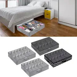 Foldable Under Bed Organizer Non-Woven Large Capacity Shoes Storage Box With Zipper Handle Dustproof Storage Box for bedroom