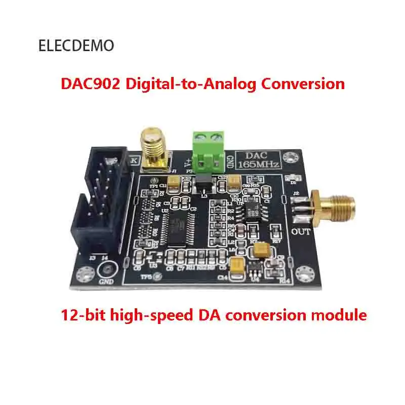 DAC902E 12-Bit 165MSPS High Speed DAC Module, Parallel Interface, High SFDR, High Precision, Digital to Analog Converter Board