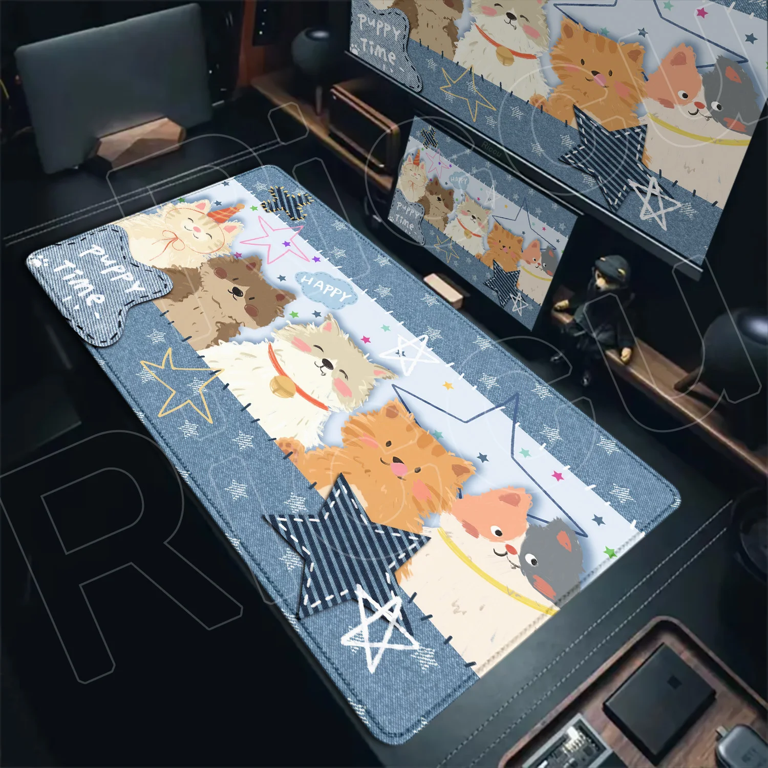 

HD Cowboy animals Cat Dog Anime Cute Mouse Pad Rug Large Computer Mousepad Office XXL PC Gamer Non-slip Rubber Keyboard Deskmat