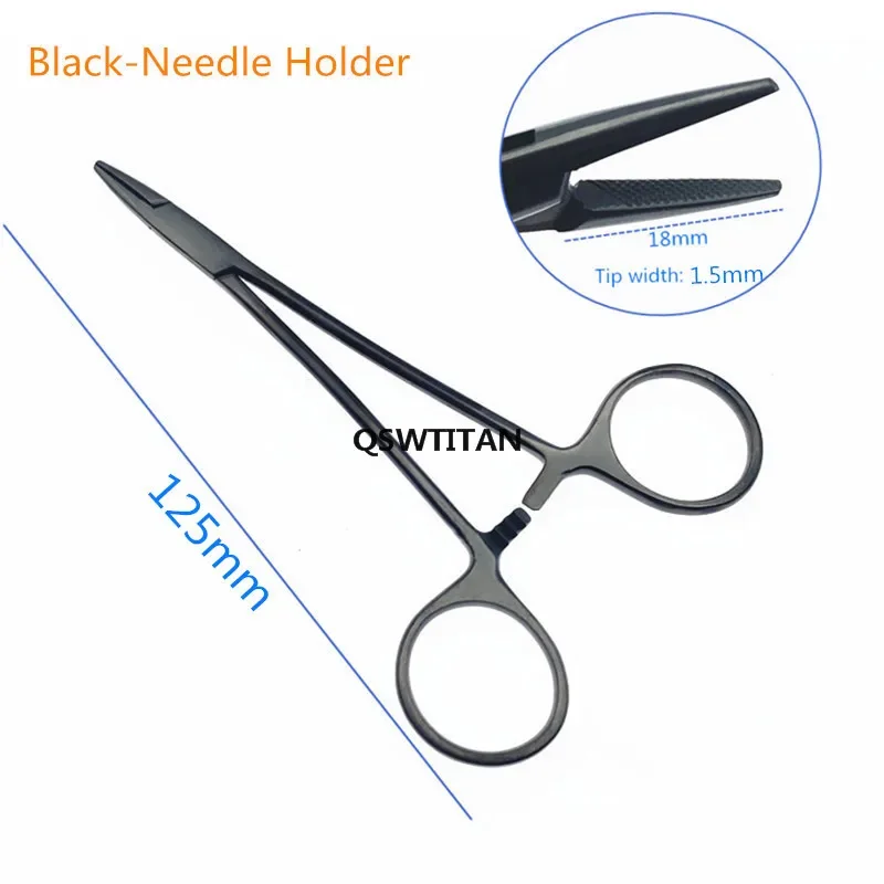 Titanium needle holder Ring Handle With ratchet Lock Pet surgical forceps veterinary surgical instrument